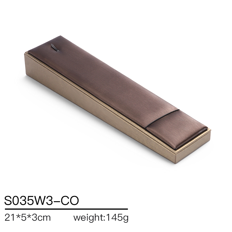 S035 Coffee DIGU Handmade Wholesale PU Leather Jewelry Display Stands