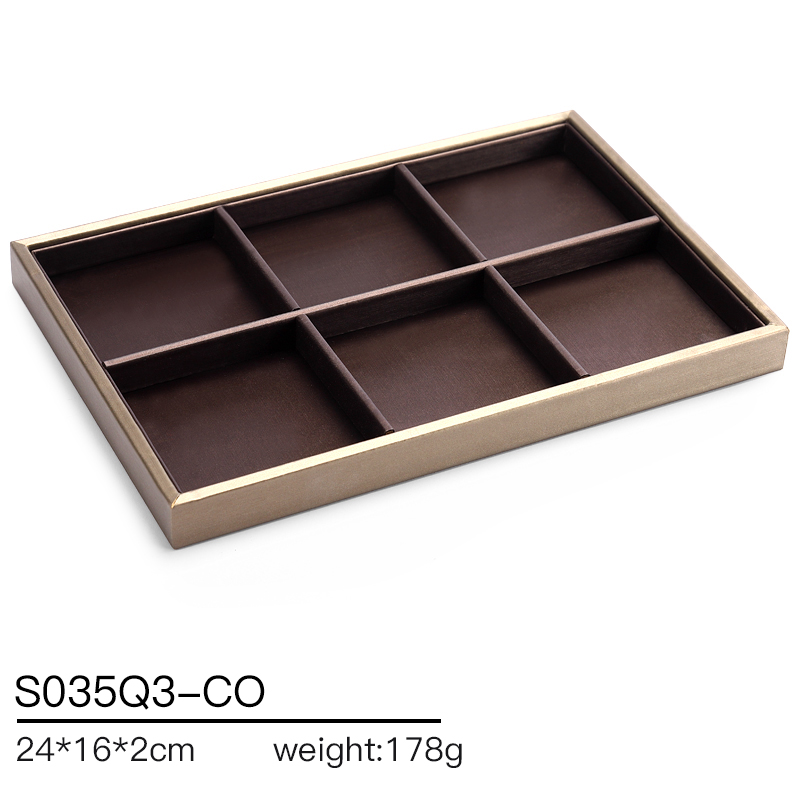 S035 Coffee DIGU Handmade Wholesale PU Leather Jewelry Display Stands