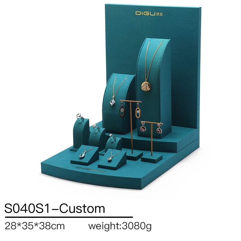 S040 DIGU Custom Handmade Bracelet Necklace Ring Earring Jewelry Display Stand Set