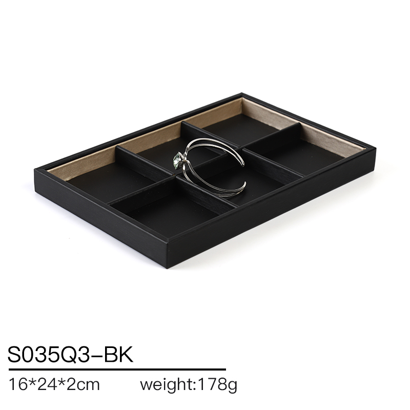 S035 Black DIGU Handmade WholesalePU Leather Earring Jewelry Display Set