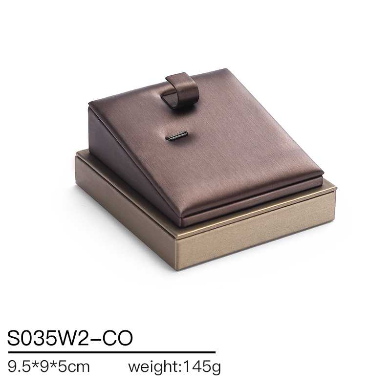 S035 Coffee DIGU Handmade Wholesale PU Leather Jewelry Display Stands