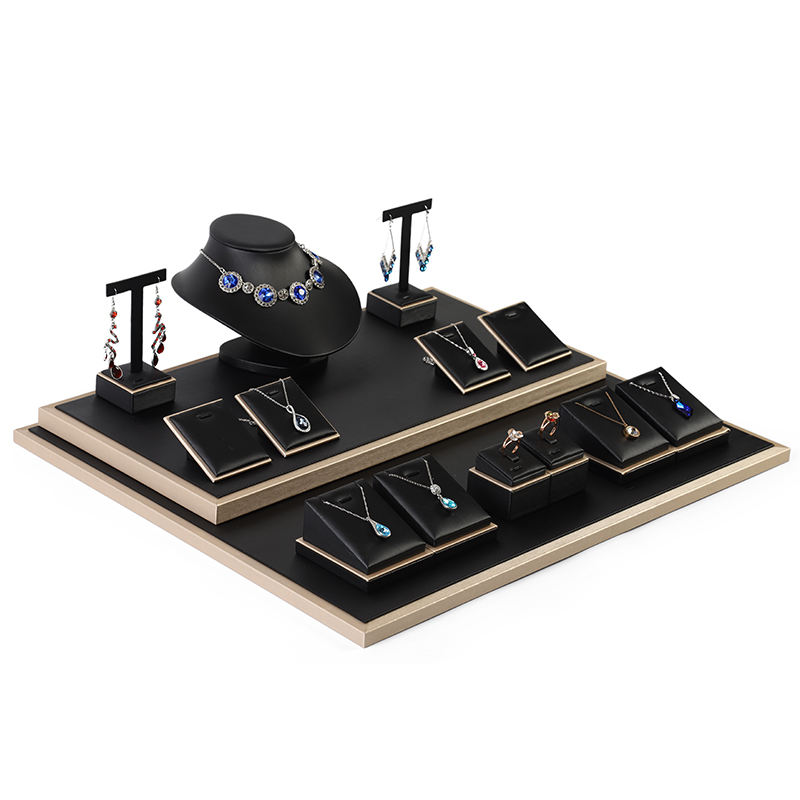 S035 Black DIGU Handmade WholesalePU Leather Earring Jewelry Display Set