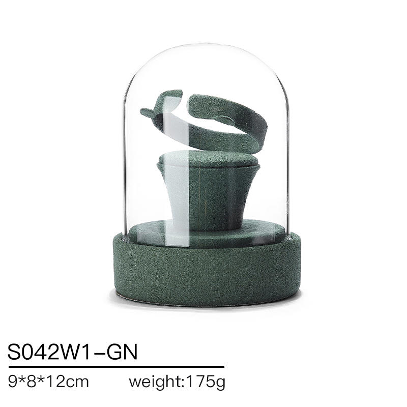 S042 DIGU Luxury Microfiber Ring Bangle Necklace Jewelry Display Stand Set