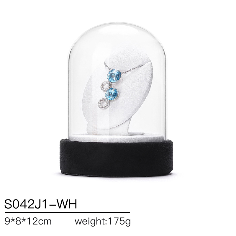 S042 DIGU Luxury Microfiber Ring Bangle Necklace Jewelry Display Stand Set