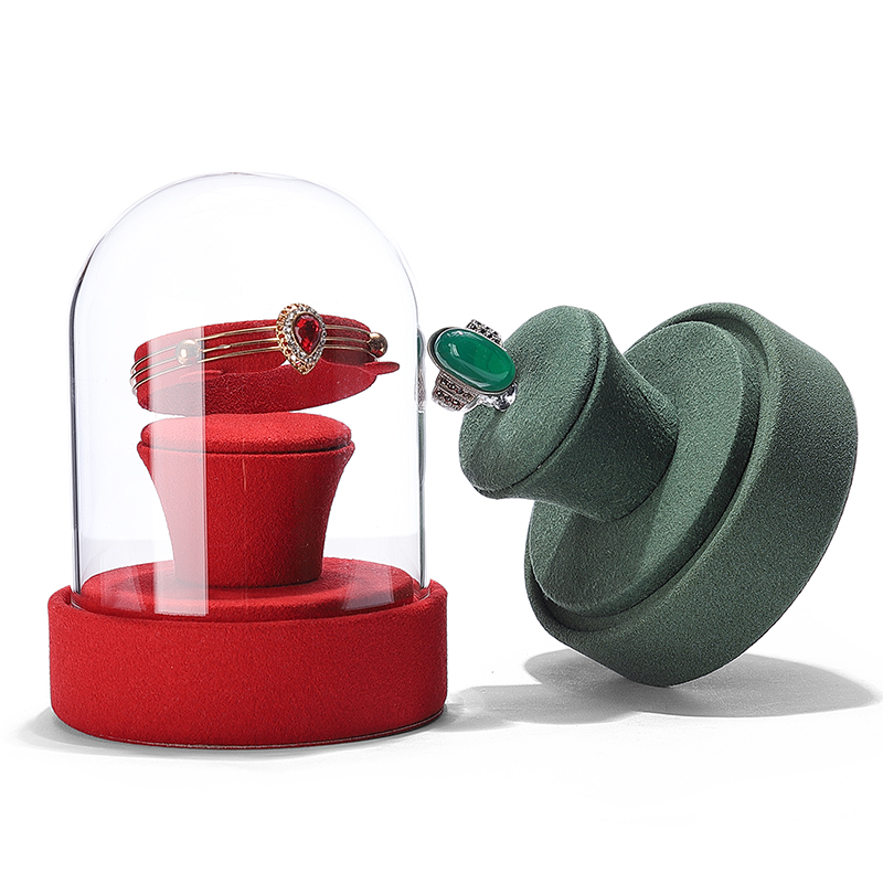 S042 DIGU Luxury Microfiber Ring Bangle Necklace Jewelry Display Stand Set