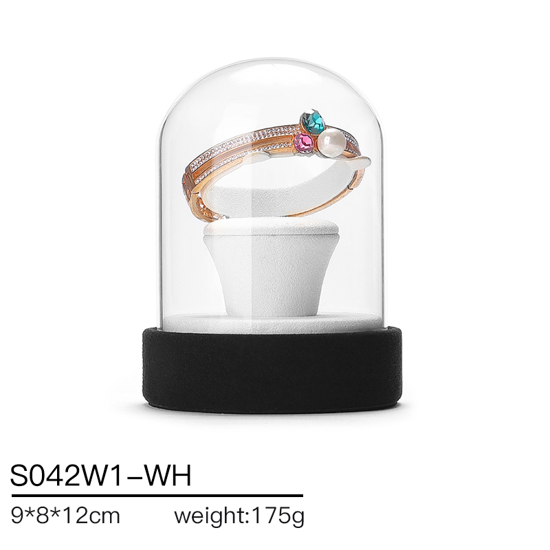 S042 DIGU Luxury Microfiber Ring Bangle Necklace Jewelry Display Stand Set