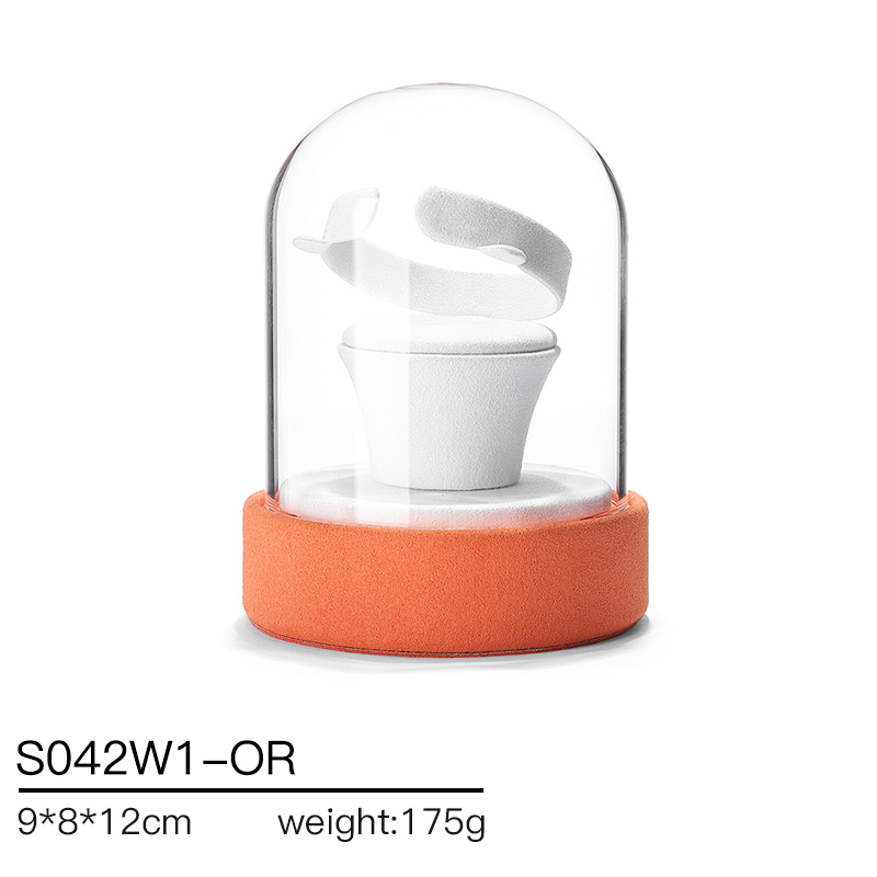 S042 DIGU Luxury Microfiber Ring Bangle Necklace Jewelry Display Stand Set