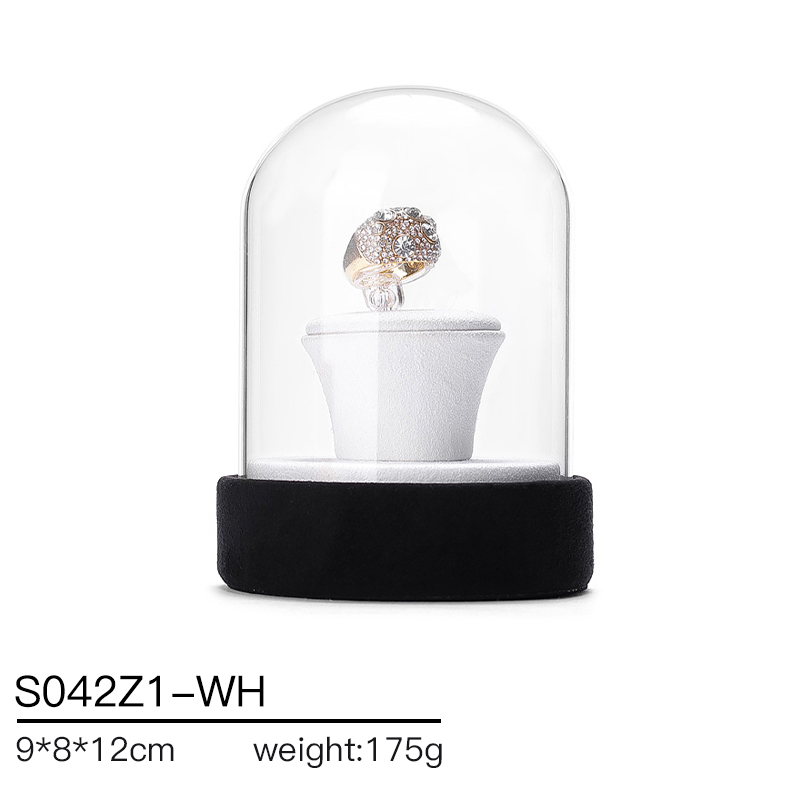 S042 DIGU Luxury Microfiber Ring Bangle Necklace Jewelry Display Stand Set