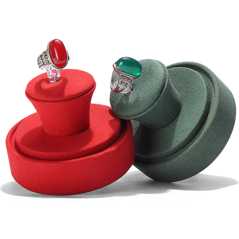 S042 DIGU Luxury Microfiber Ring Bangle Necklace Jewelry Display Stand Set