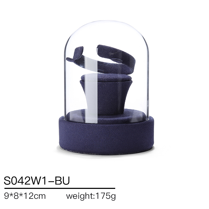 S042 DIGU Luxury Microfiber Ring Bangle Necklace Jewelry Display Stand Set