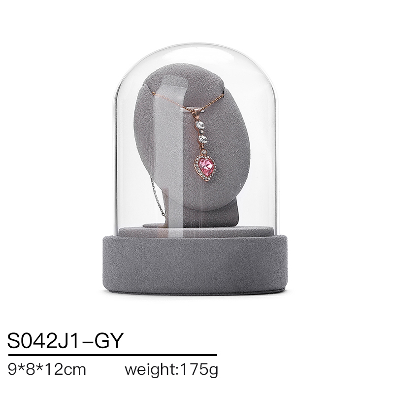 S042 DIGU Luxury Microfiber Ring Bangle Necklace Jewelry Display Stand Set