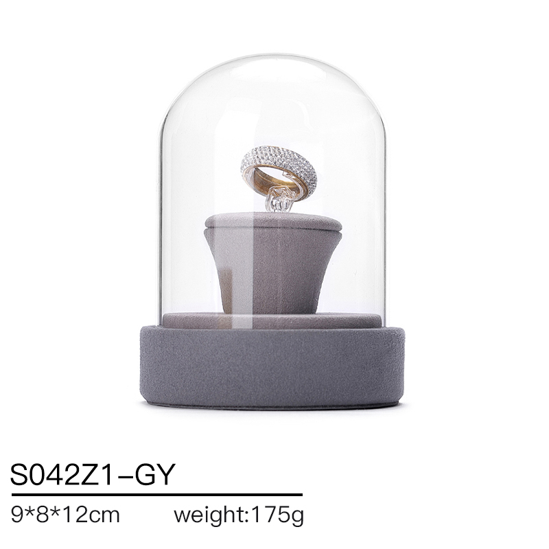 S042 DIGU Luxury Microfiber Ring Bangle Necklace Jewelry Display Stand Set