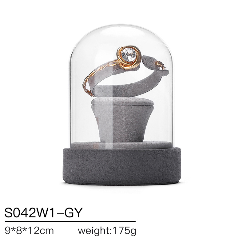 S042 DIGU Luxury Microfiber Ring Bangle Necklace Jewelry Display Stand Set