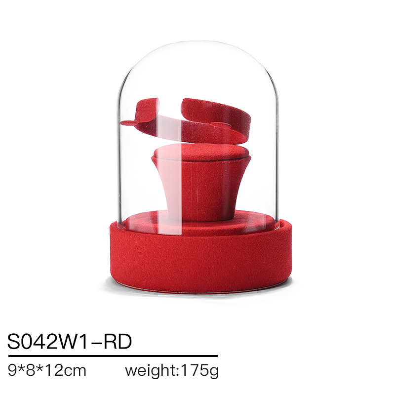 S042 DIGU Luxury Microfiber Ring Bangle Necklace Jewelry Display Stand Set