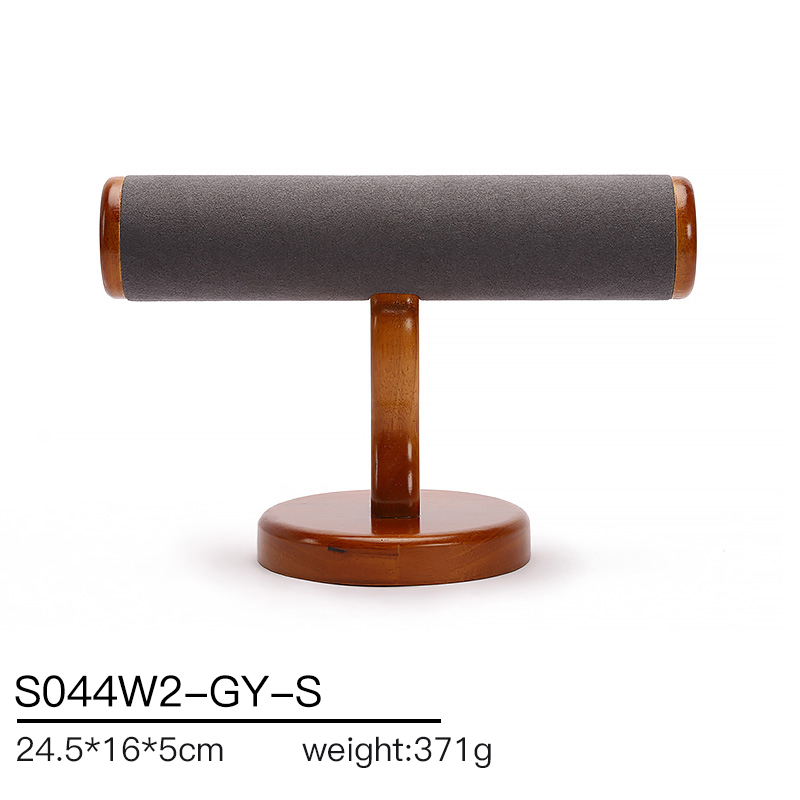 S044 DIGU Luxury Wood Microfiber Bracelet Watch Jewelry Storage Display Props