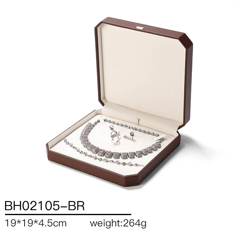 BH021 DIGU PU Leather Cover and Fiber Lining Jewelry Storage Box for Bracelet Necklace Ring Earring