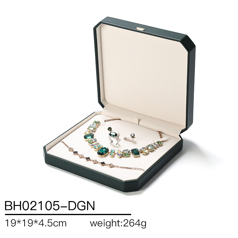 BH021 DIGU PU Leather Cover and Fiber Lining Jewelry Storage Box for Bracelet Necklace Ring Earring