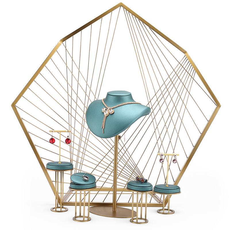 S048 GreenDIGU Fashion Metal with Leather Jewellery Display Stand Props