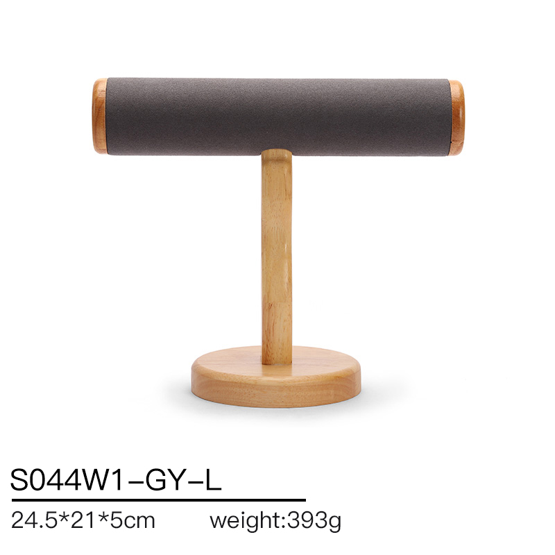 S044 DIGU Luxury Wood Microfiber Bracelet Watch Jewelry Storage Display Props