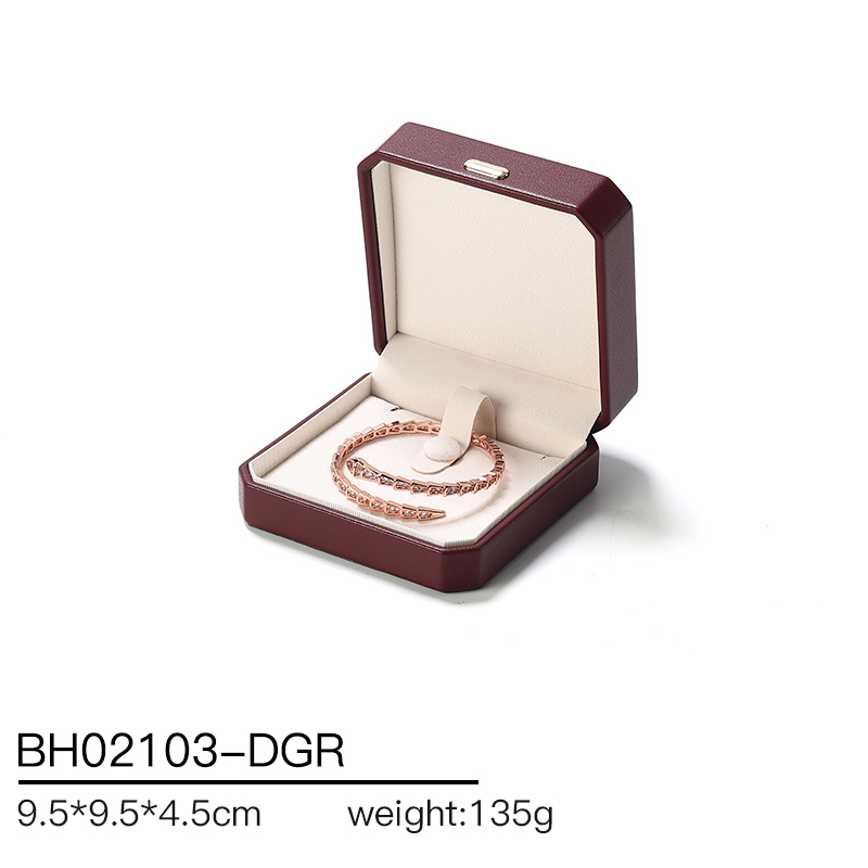 BH021 DIGU PU Leather Cover and Fiber Lining Jewelry Storage Box for Bracelet Necklace Ring Earring
