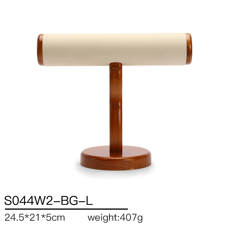 S044 DIGU Luxury Wood Microfiber Bracelet Watch Jewelry Storage Display Props