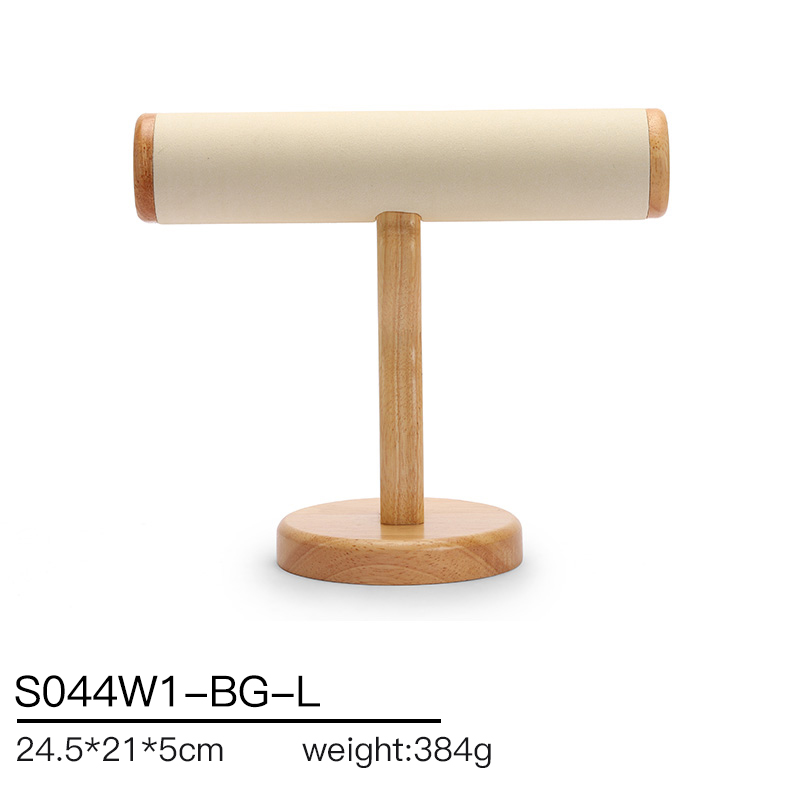 S044 DIGU Luxury Wood Microfiber Bracelet Watch Jewelry Storage Display Props