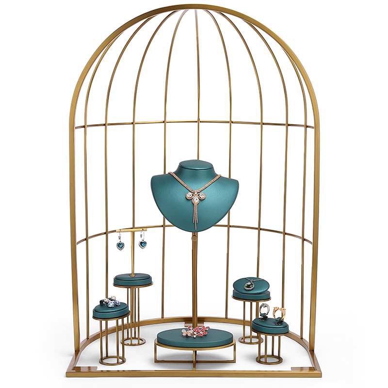 S048 GreenDIGU Fashion Metal with Leather Jewellery Display Stand Props