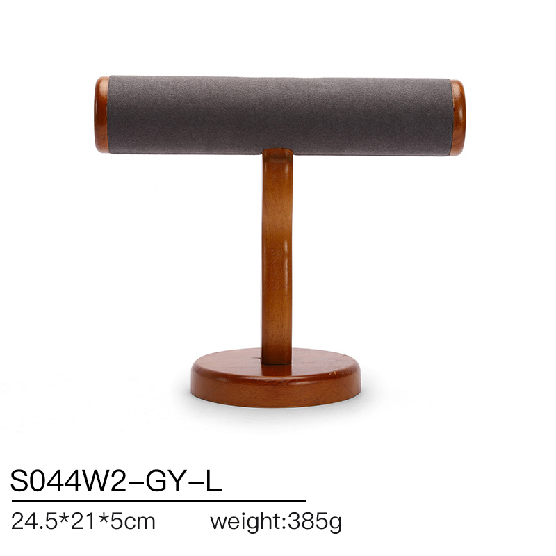 S044 DIGU Luxury Wood Microfiber Bracelet Watch Jewelry Storage Display Props