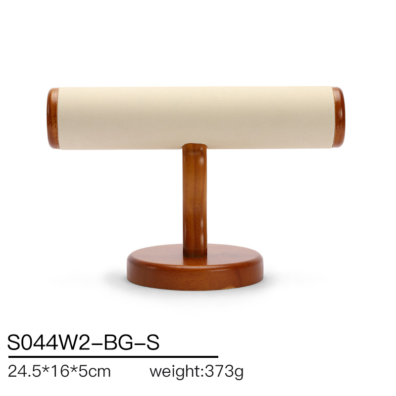 S044 DIGU Luxury Wood Microfiber Bracelet Watch Jewelry Storage Display Props
