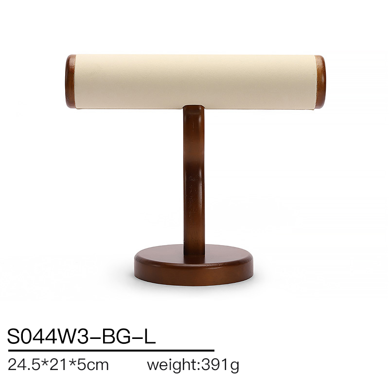 S044 DIGU Luxury Wood Microfiber Bracelet Watch Jewelry Storage Display Props