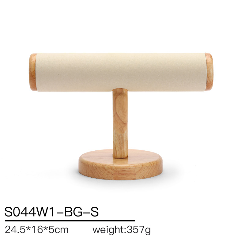 S044 DIGU Luxury Wood Microfiber Bracelet Watch Jewelry Storage Display Props