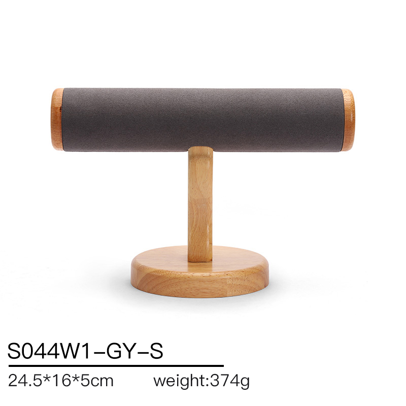 S044 DIGU Luxury Wood Microfiber Bracelet Watch Jewelry Storage Display Props