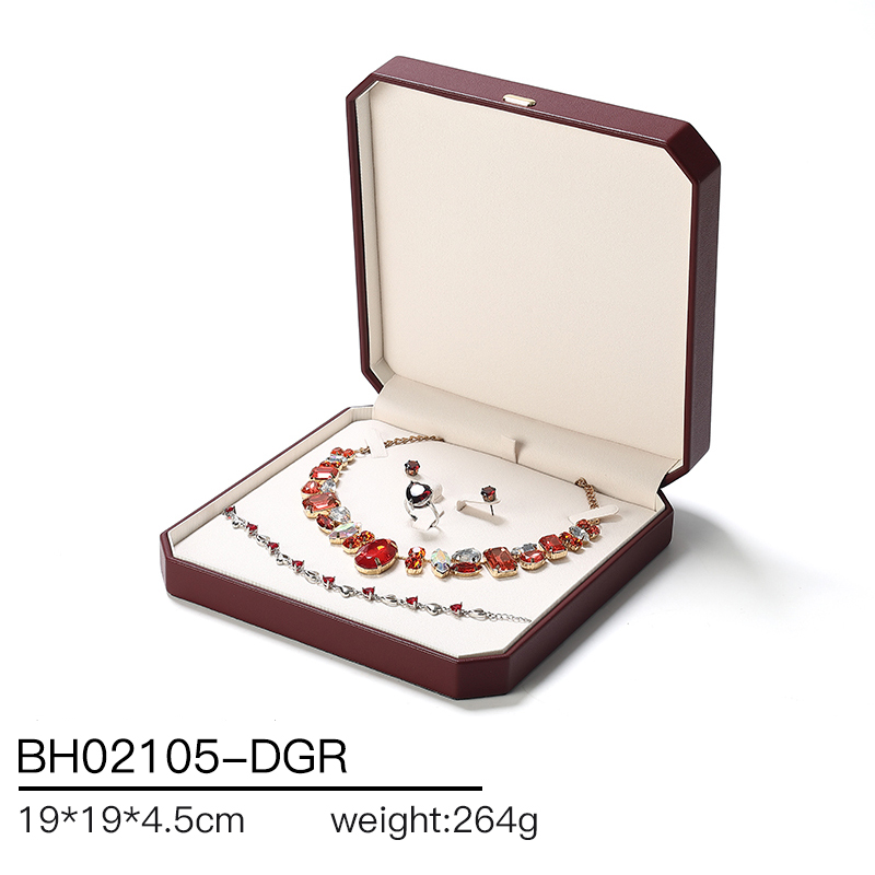 BH021 DIGU PU Leather Cover and Fiber Lining Jewelry Storage Box for Bracelet Necklace Ring Earring