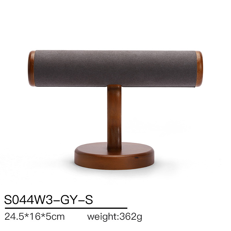 S044 DIGU Luxury Wood Microfiber Bracelet Watch Jewelry Storage Display Props