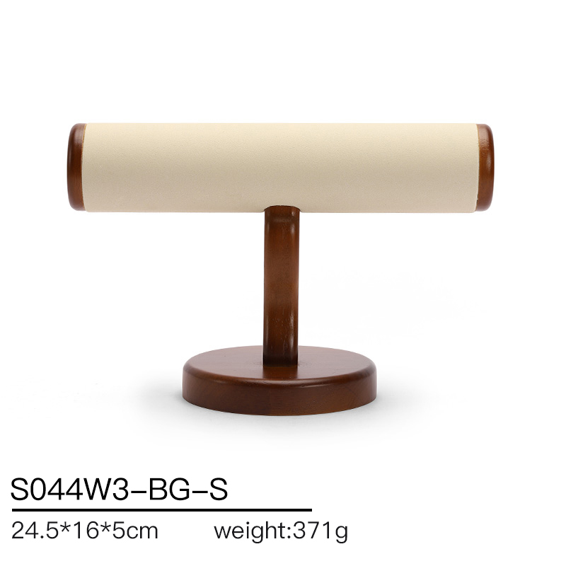 S044 DIGU Luxury Wood Microfiber Bracelet Watch Jewelry Storage Display Props