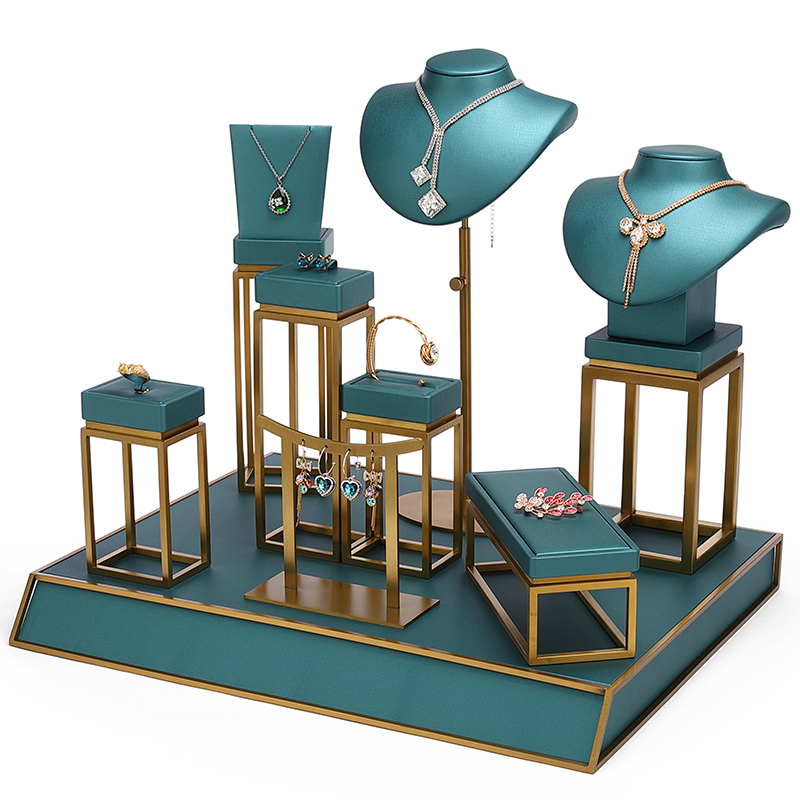 S048 GreenDIGU Fashion Metal with Leather Jewellery Display Stand Props