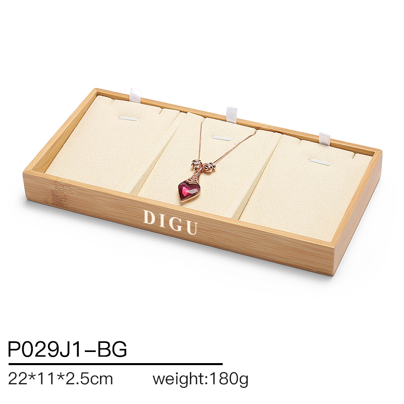 P029 DIGU High Quality wood with Microfiber Jewelry Storage Display Tray for Bangle Necklace Ring