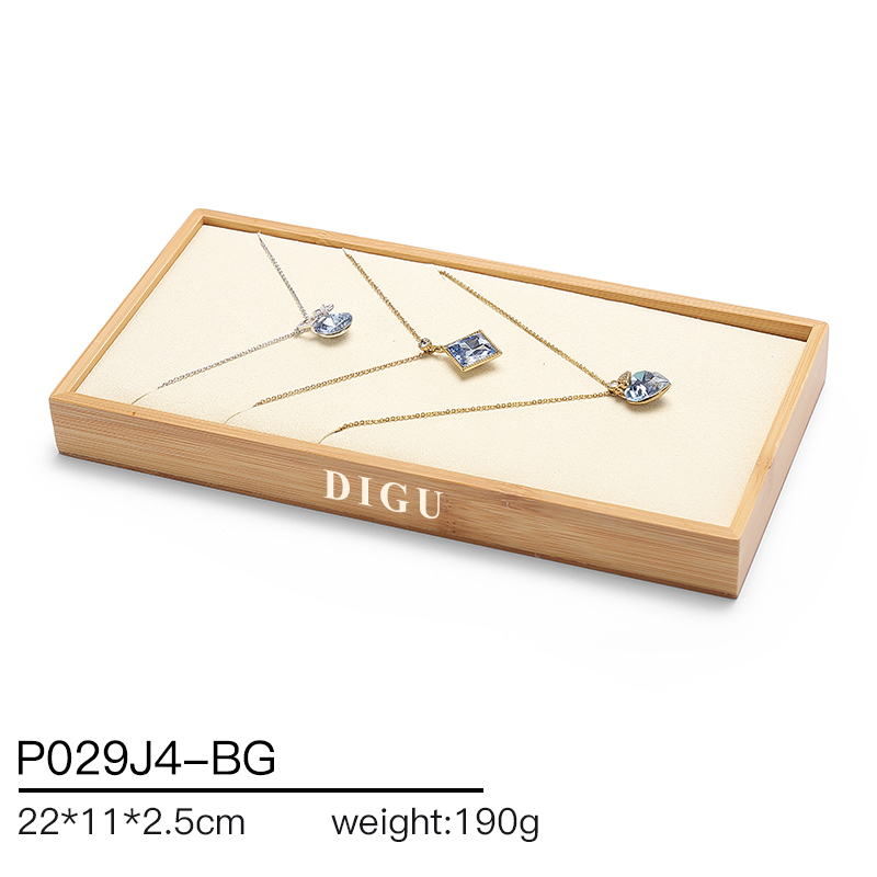 P029 DIGU High Quality wood with Microfiber Jewelry Storage Display Tray for Bangle Necklace Ring