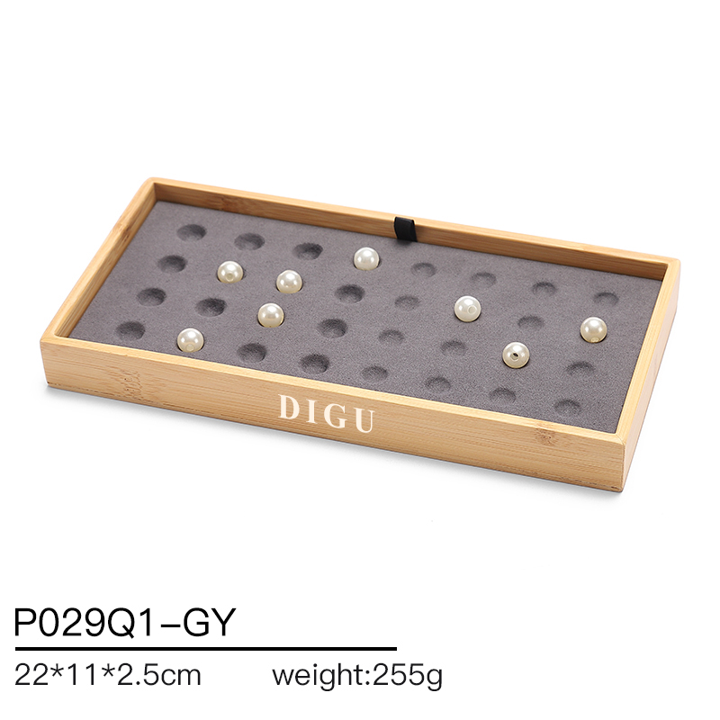 P029 DIGU High Quality wood with Microfiber Jewelry Storage Display Tray for Bangle Necklace Ring