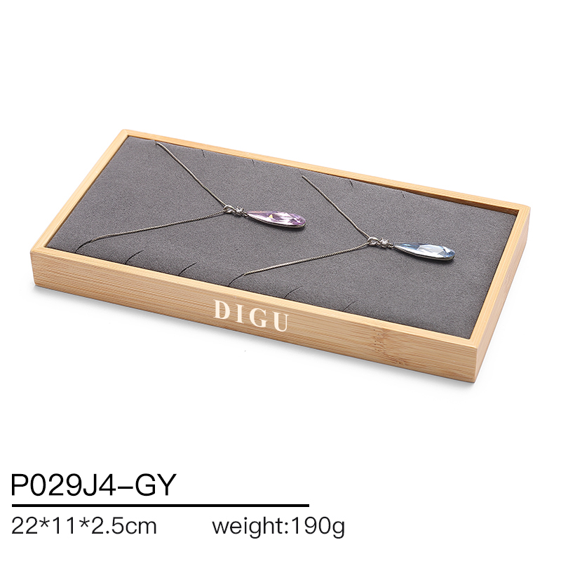 P029 DIGU High Quality wood with Microfiber Jewelry Storage Display Tray for Bangle Necklace Ring