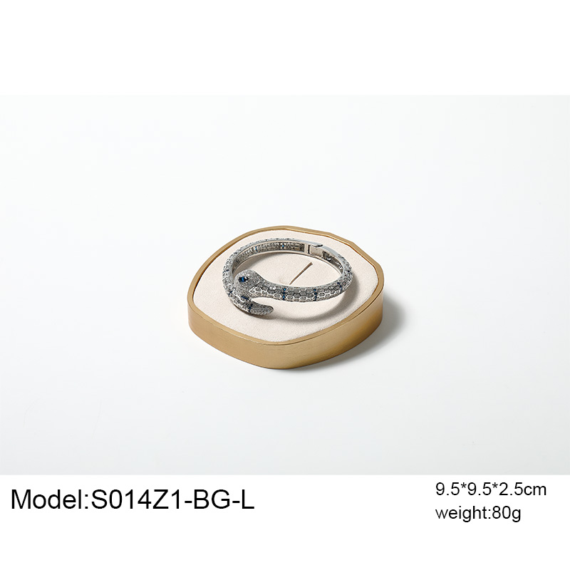 S014 Beige DIGU Luxury Microfiber with Metal Base Elegant Display Props