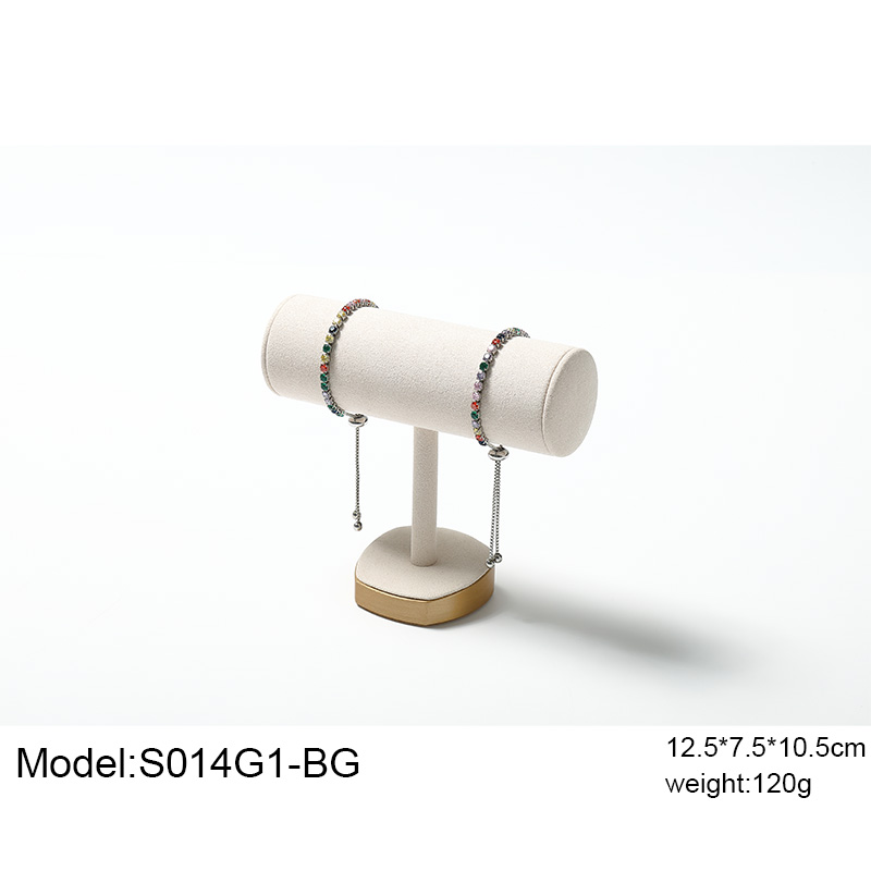 S014 Beige DIGU Luxury Microfiber with Metal Base Elegant Display Props