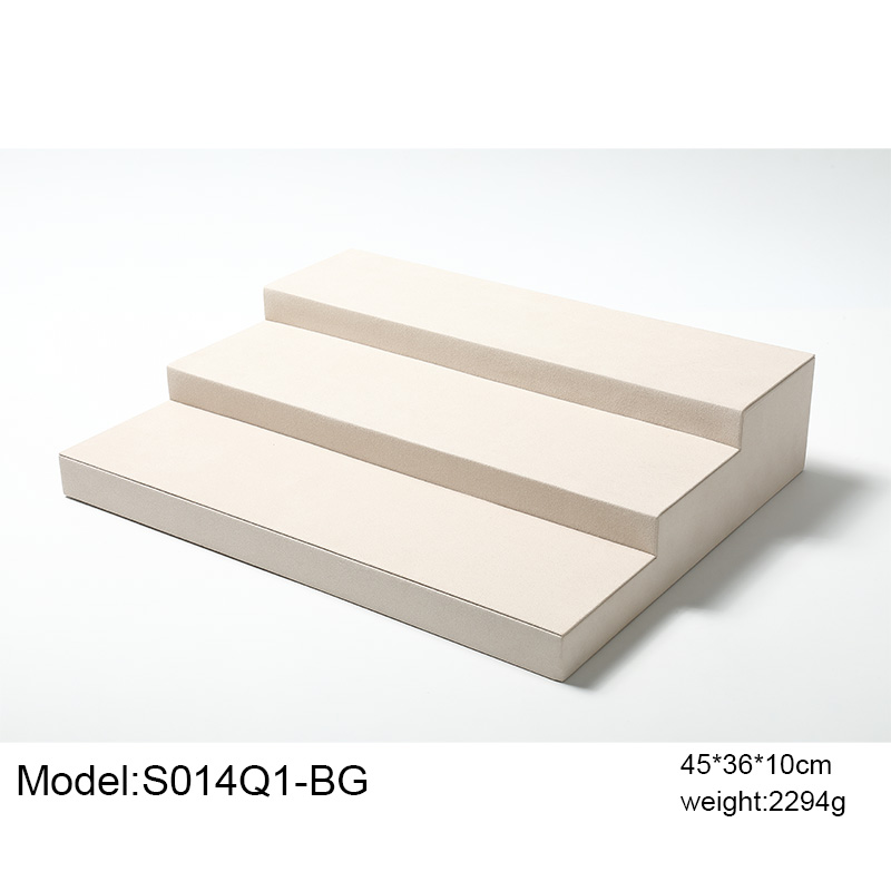 S014 Beige DIGU Luxury Microfiber with Metal Base Elegant Display Props