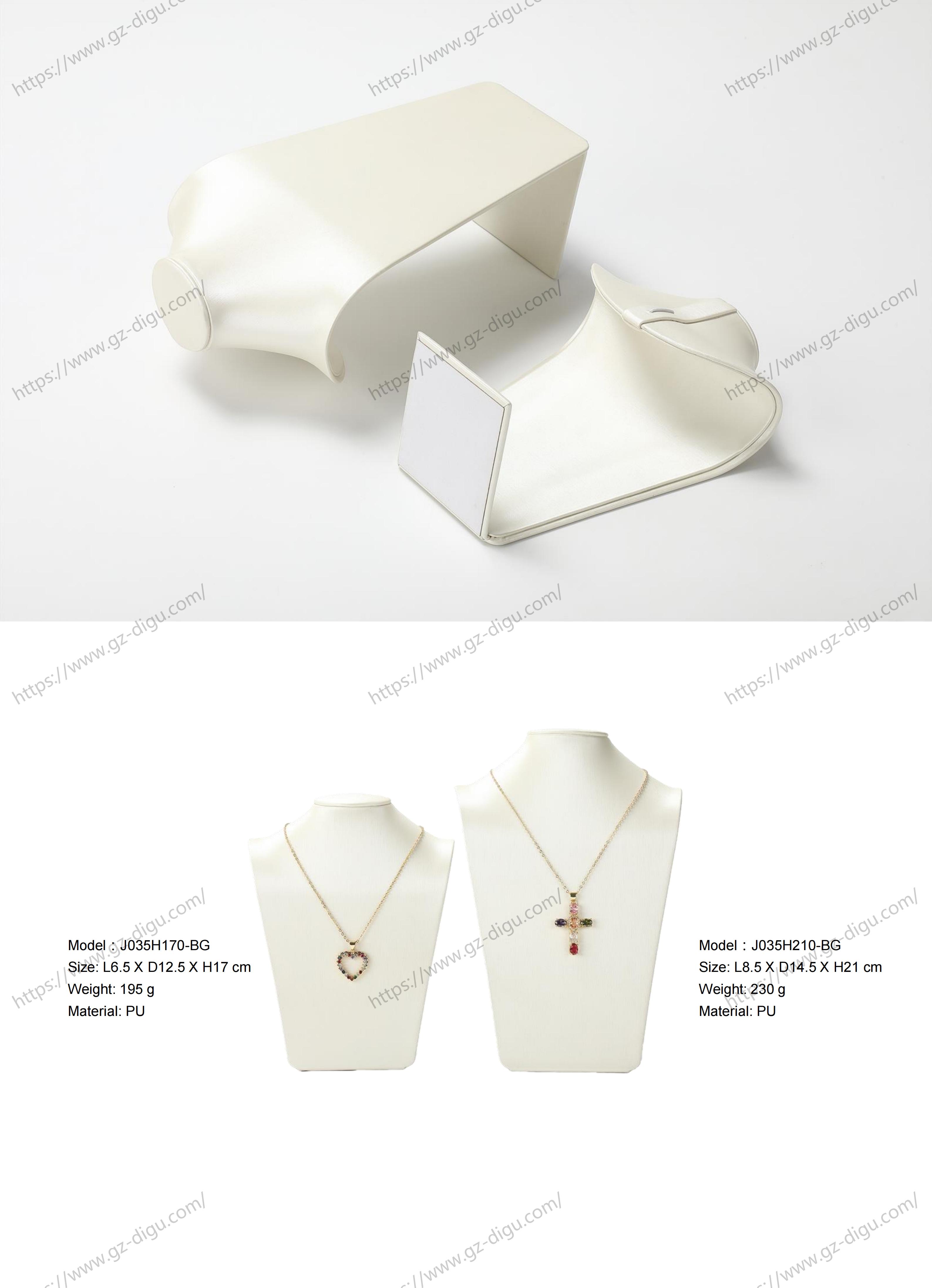 L-shaped Necklace stand with brushed PU leather