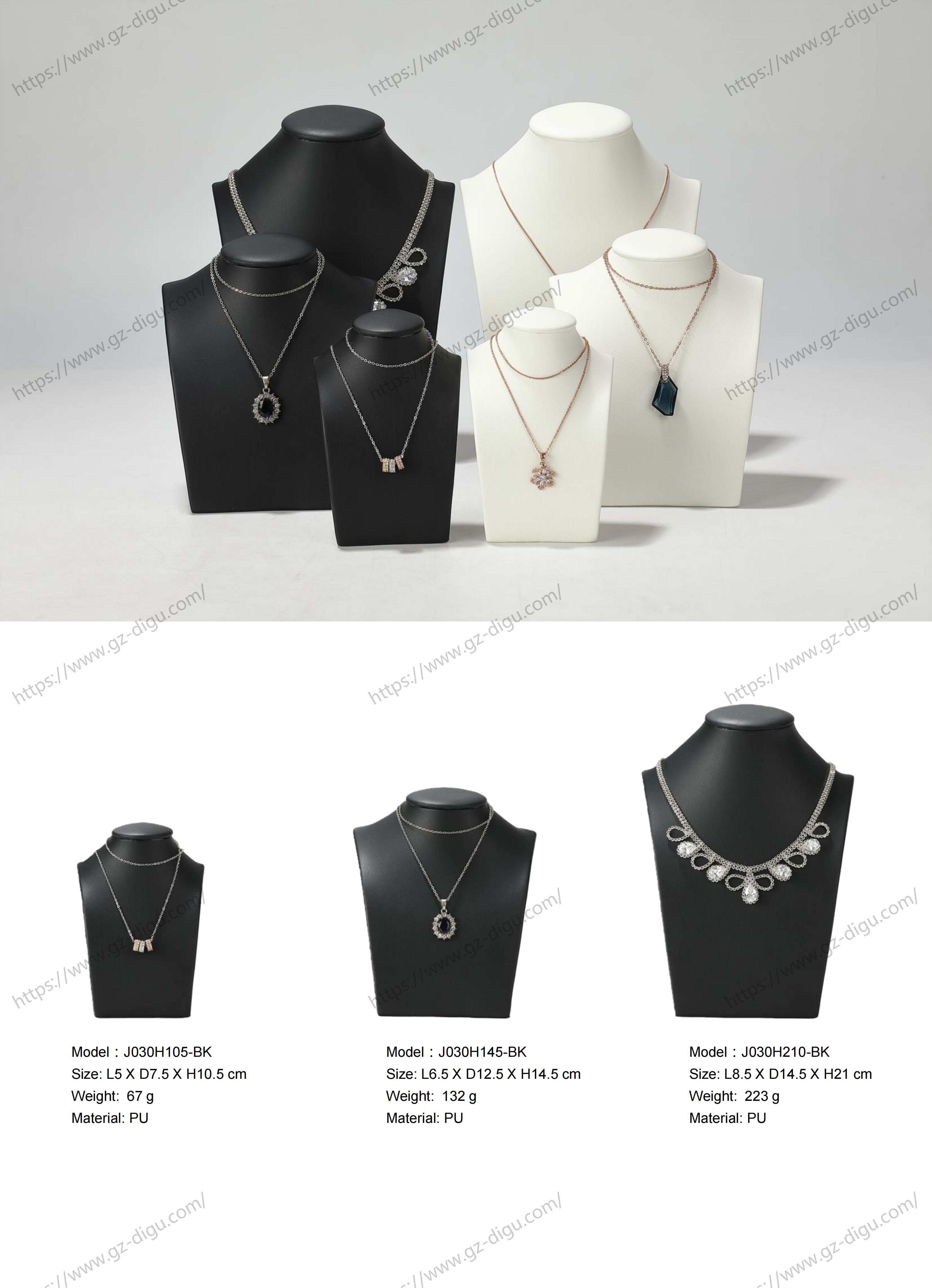 L Shape Showcase window necklaces Display bust Stand PU leather stand
