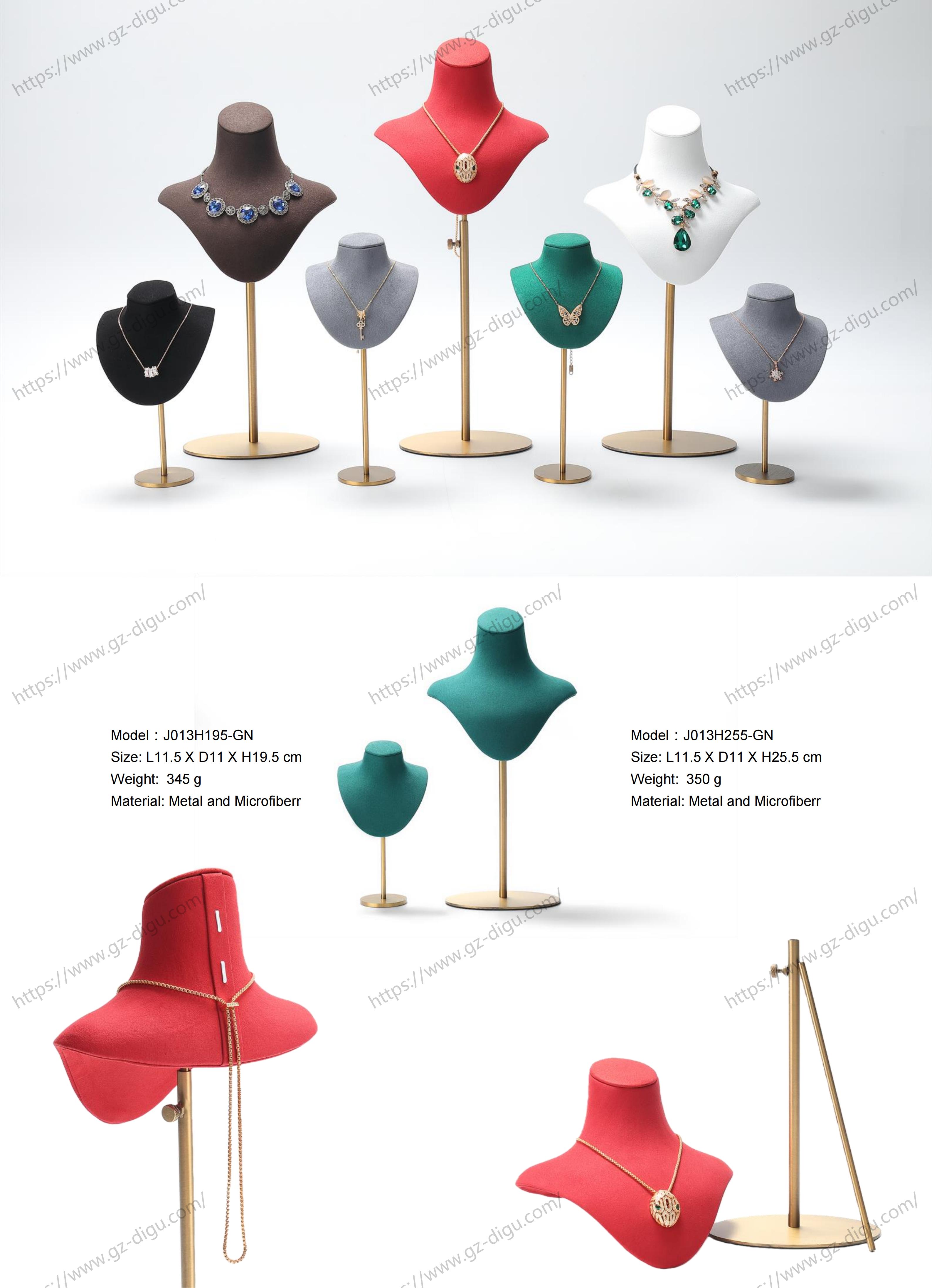 Adjustable vertical necklace display stand