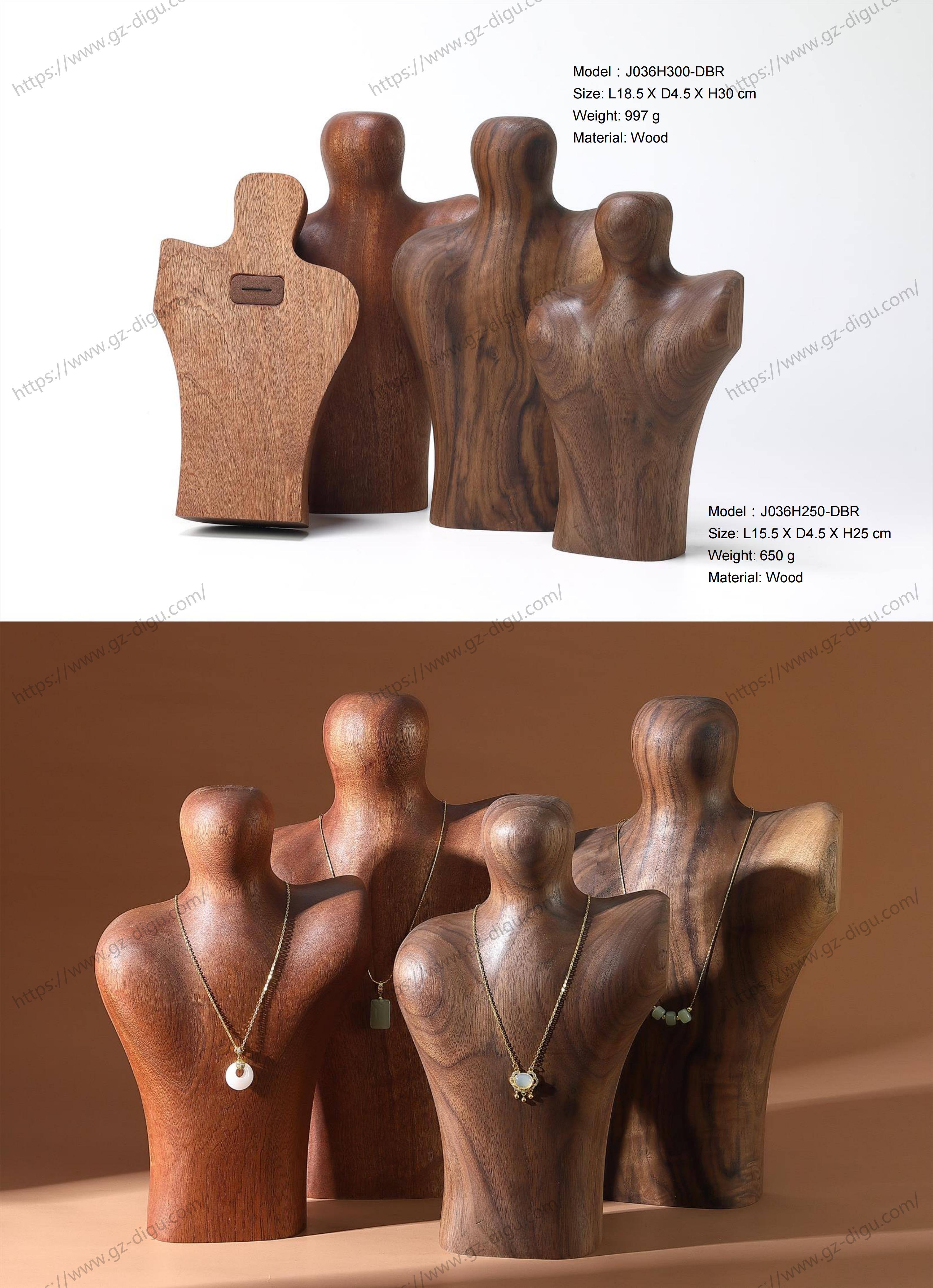 Wooden Necklace Display Bust - In Stock & Customizable