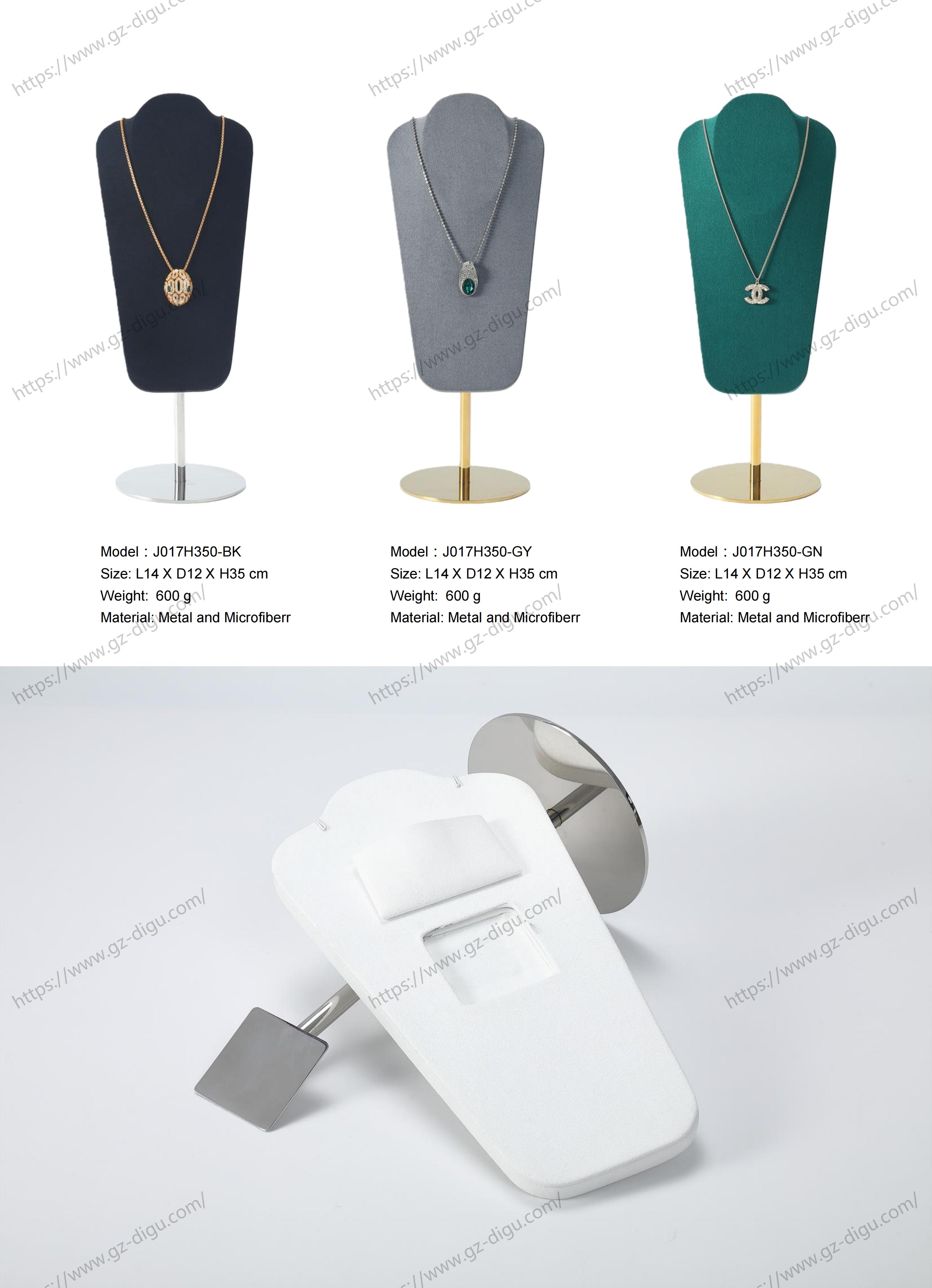 Stainless Steel Necklace Bust Stand – Elegant Jewelry Display for Retail & Home