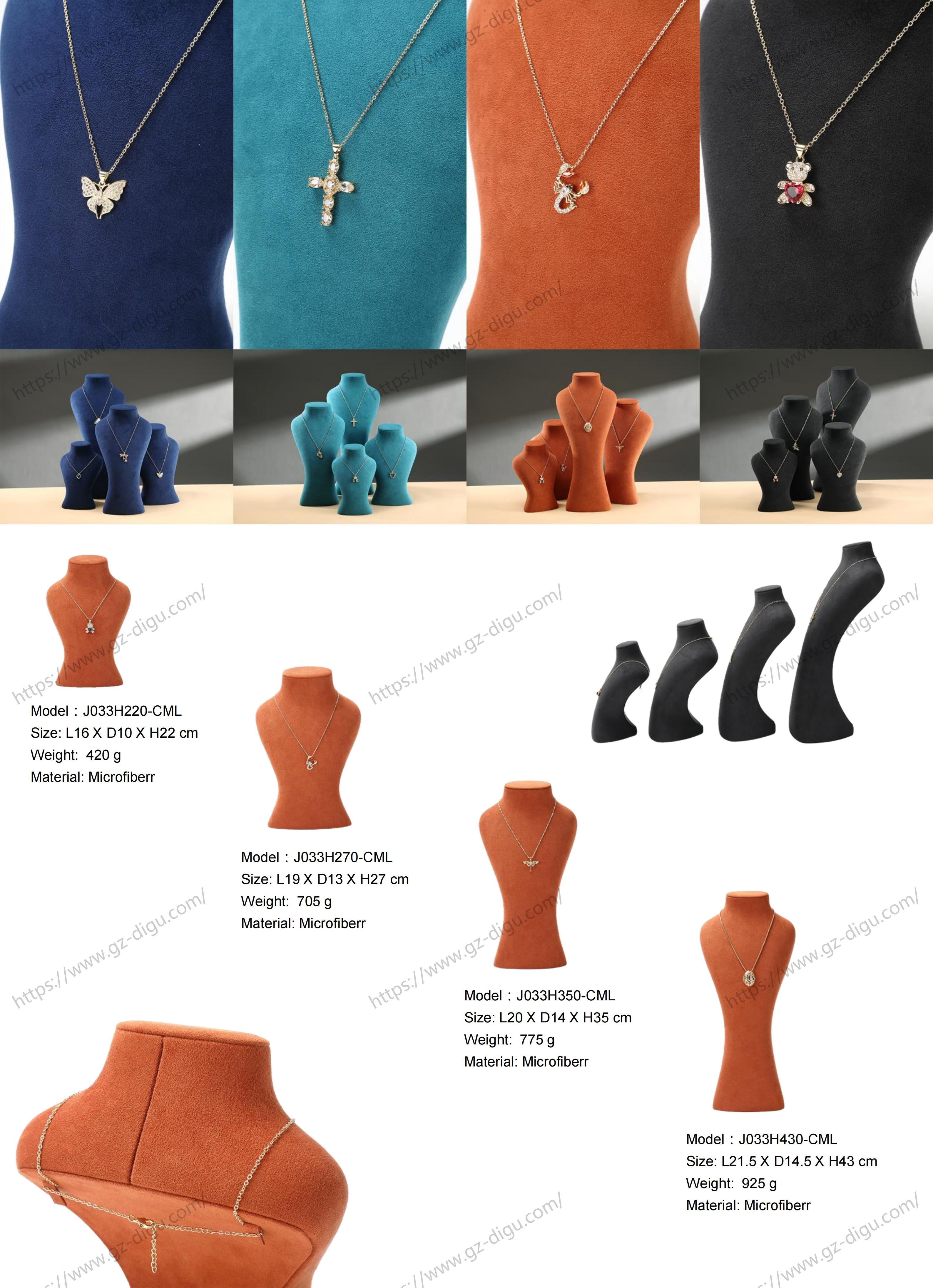 Showcase necklaces elegantly with this microfiber display