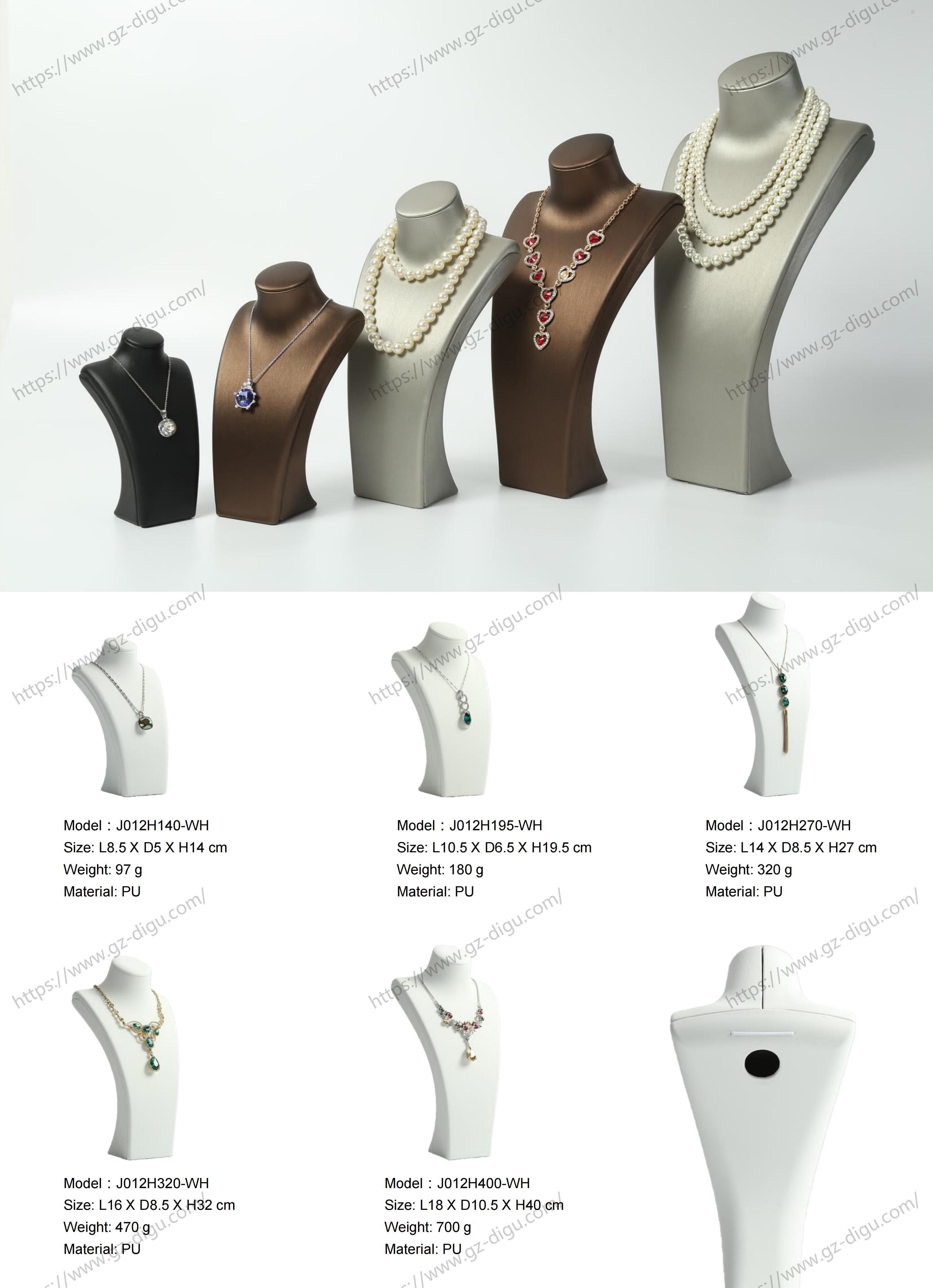 Necklace Bust Stand – Leather-Finish Jewelry Display for Retail & Trade Shows